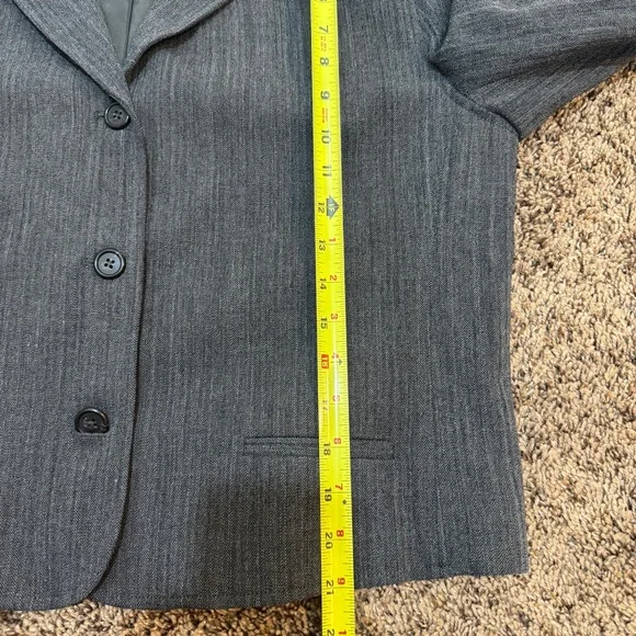 Ralph Lauren LRL Wool Blend 3 Button Blazer Jacket Women's Sz 14 Gray Academia - Picture 8 of 9